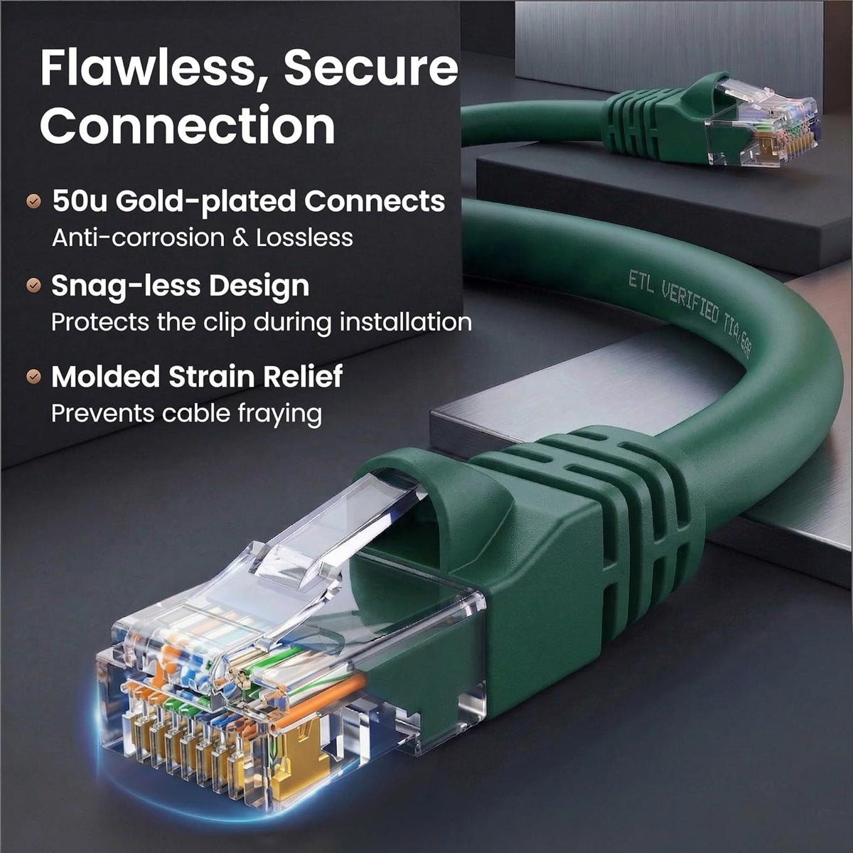 Cat 6 Ethernet Patch Cable 10 Ft Green (10 Pack) Cat6 Patch Cables 10Ft Green/Ethernet Patch Cable, 10Gbps 550Mhz 24AWG Pure Copper, Snagless, Gold Plated RJ45 for Router, Server, Router, PC