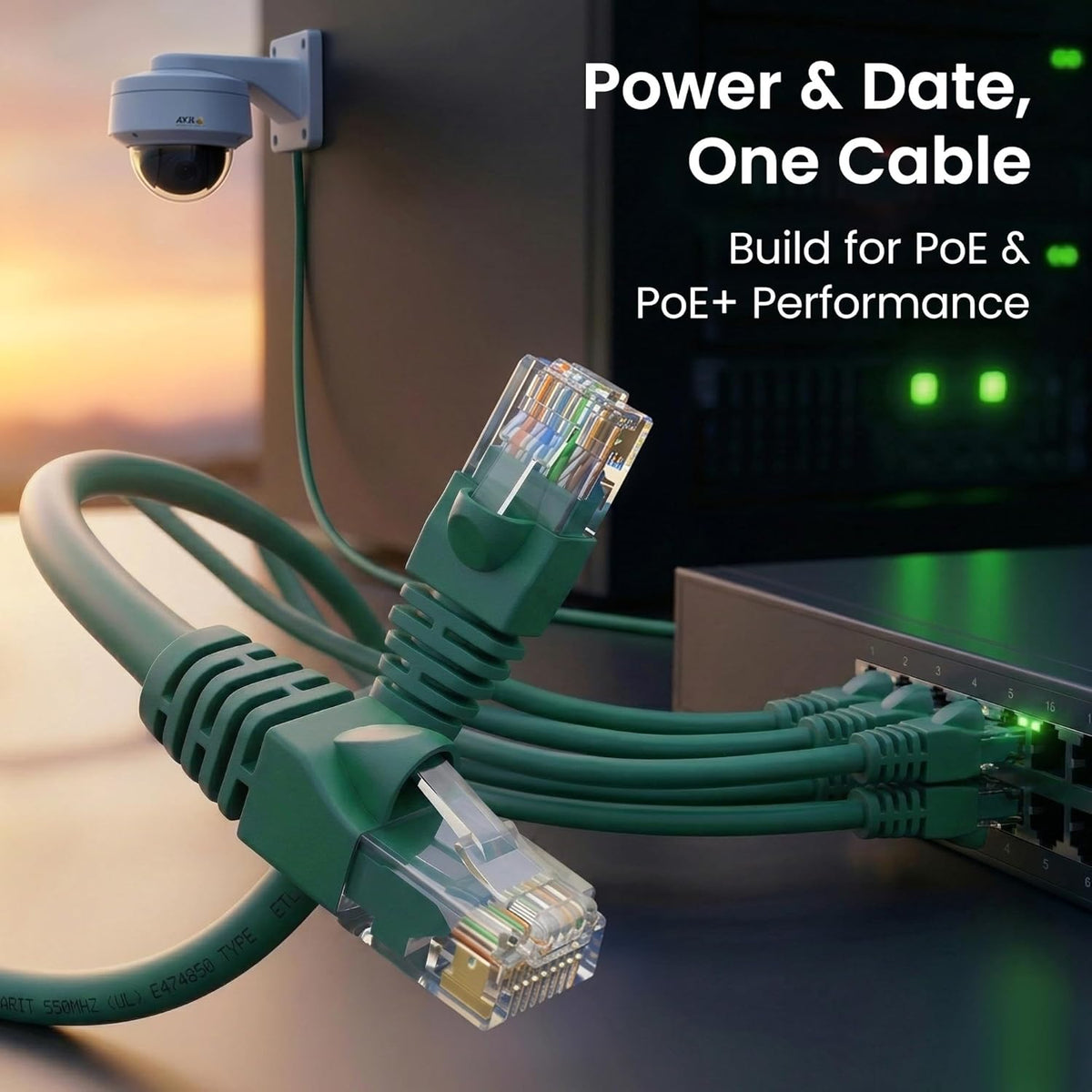 Cat 6 Ethernet Patch Cable 10 Ft Green (10 Pack) Cat6 Patch Cables 10Ft Green/Ethernet Patch Cable, 10Gbps 550Mhz 24AWG Pure Copper, Snagless, Gold Plated RJ45 for Router, Server, Router, PC