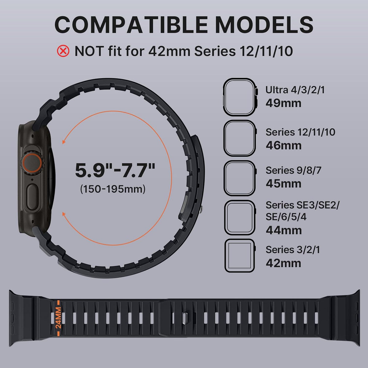 Compatible with Apple Watch Band 49Mm 46Mm 45Mm 44Mm 42Mm