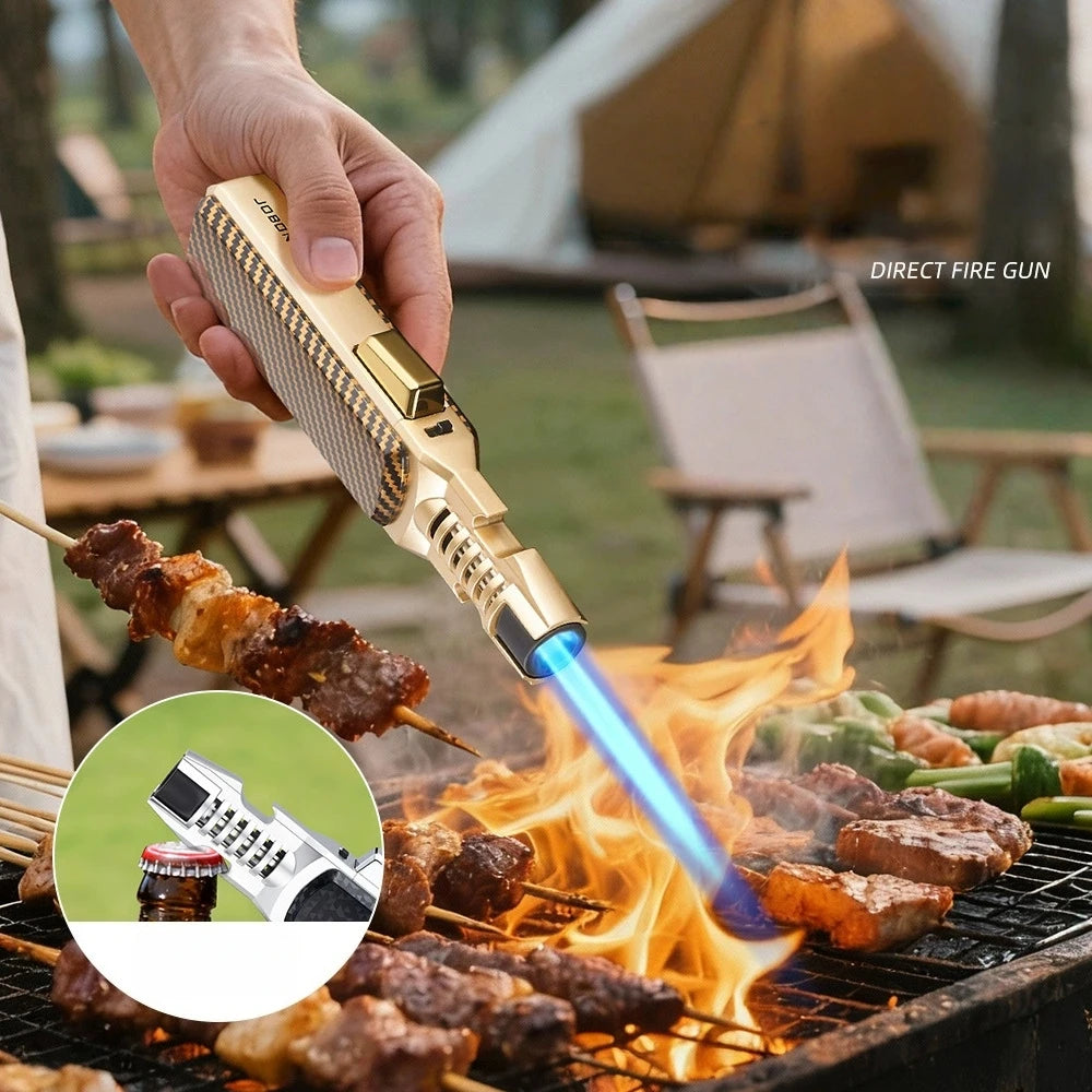 JOBON 1300 ° Large Flame Spray Gun Lighter Windproof Direct Spray Flame Outdoor Kitchen Cigar with Bottle Opener Lighter