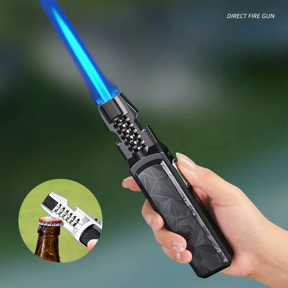 JOBON 1300 ° Large Flame Spray Gun Lighter Windproof Direct Spray Flame Outdoor Kitchen Cigar with Bottle Opener Lighter