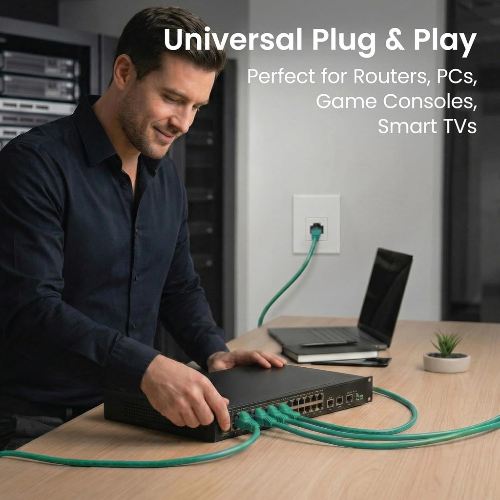 Cat 6 Ethernet Patch Cable 10 Ft Green (10 Pack) Cat6 Patch Cables 10Ft Green/Ethernet Patch Cable, 10Gbps 550Mhz 24AWG Pure Copper, Snagless, Gold Plated RJ45 for Router, Server, Router, PC